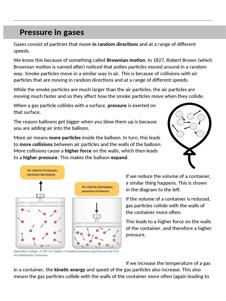 Pressure in Gases | PDF