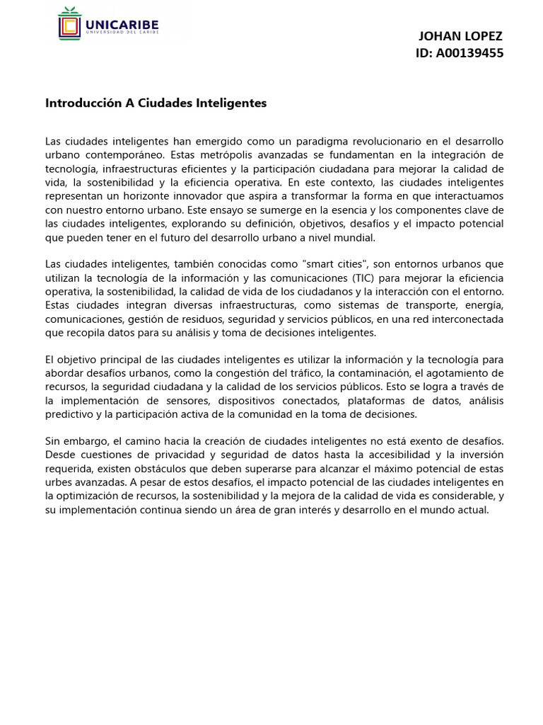 Análisis de Subsistemas en Smart Cities | PDF | Informática