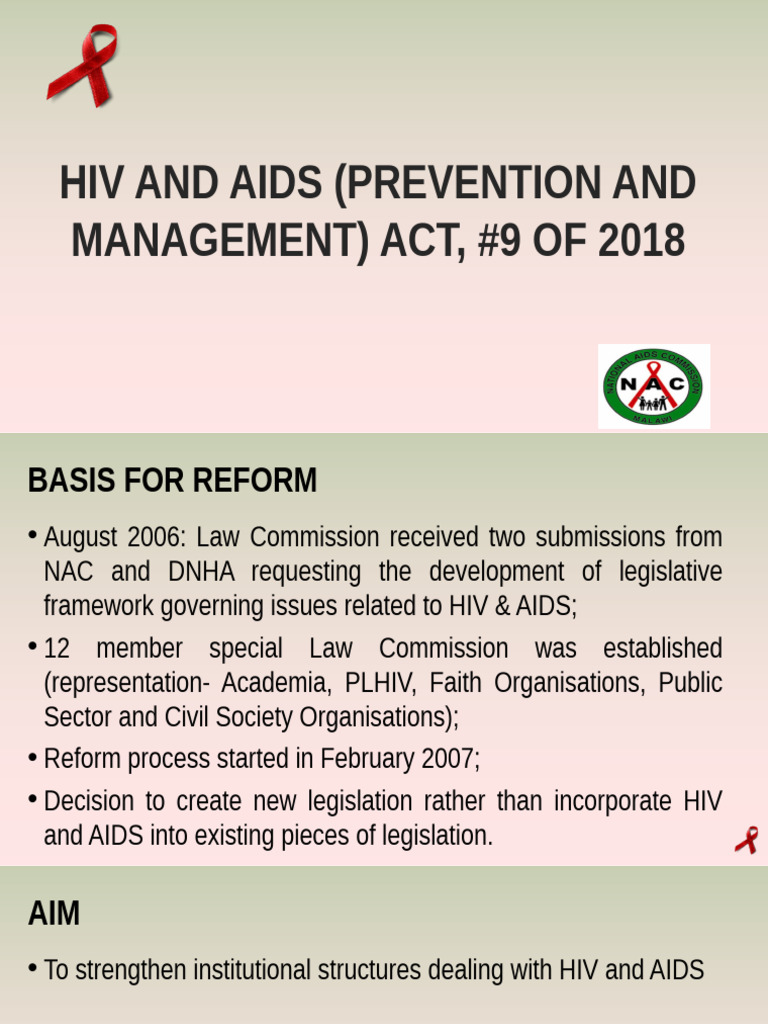 HIV and AIDS (Prevention and Management) Act | PDF