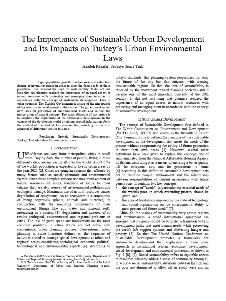 The Importance of Sustainable Urban Development and Its Impacts On ...