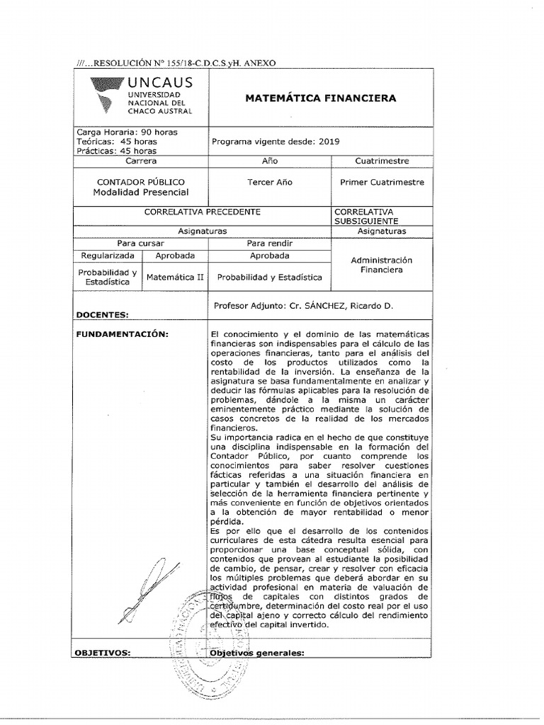 16 Matemtica Financiera Plan Nuevo | PDF