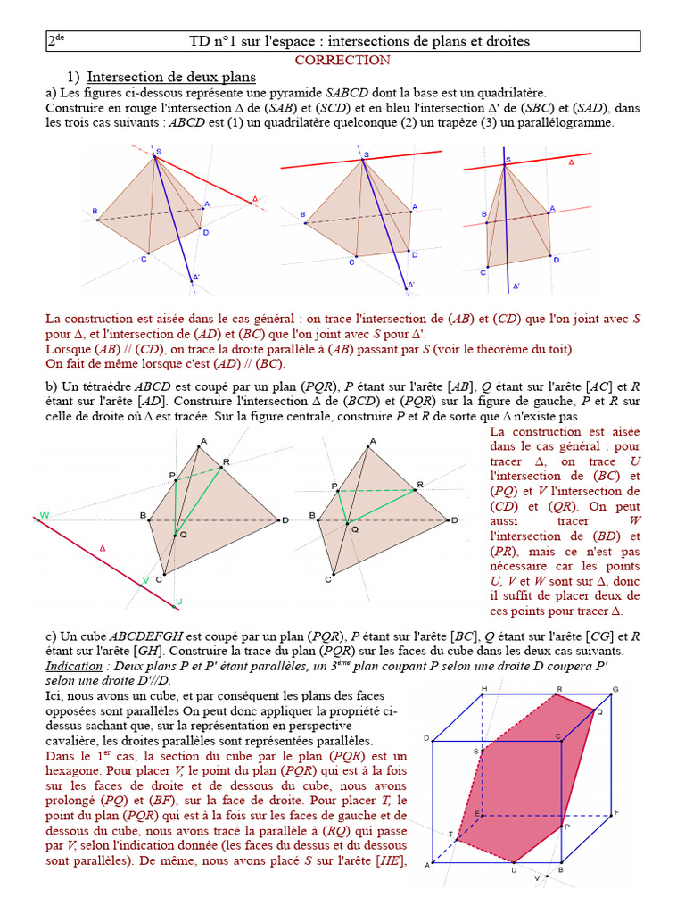 Exo Constructuon Espace Correction PDF | PDF