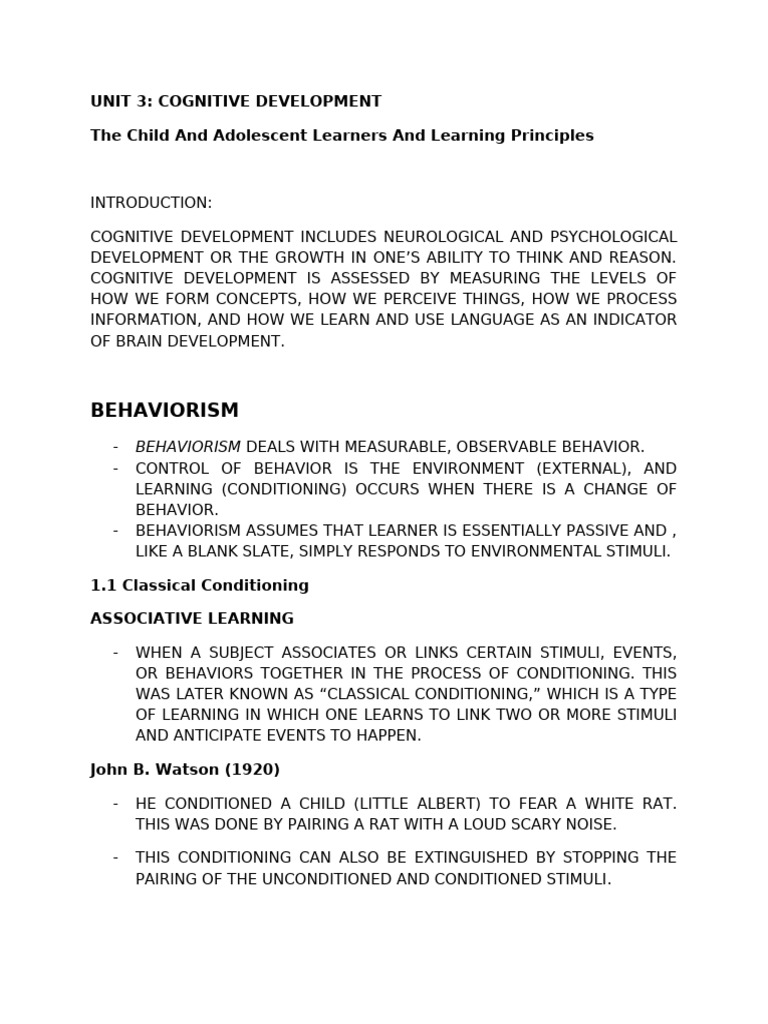 Cognitive Development in Children | PDF | Learning | Self-Improvement