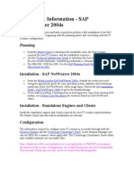 Installation Information - Sap Netweaver 2004S: Planning