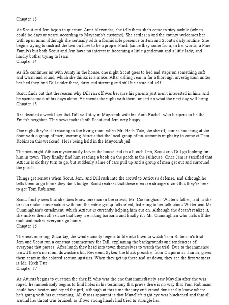 🏷️ To kill a mockingbird chapter analysis. To Kill a Mockingbird