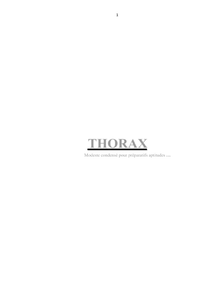 Thorax Condensé Pour Preparatifs Aptitudes | PDF