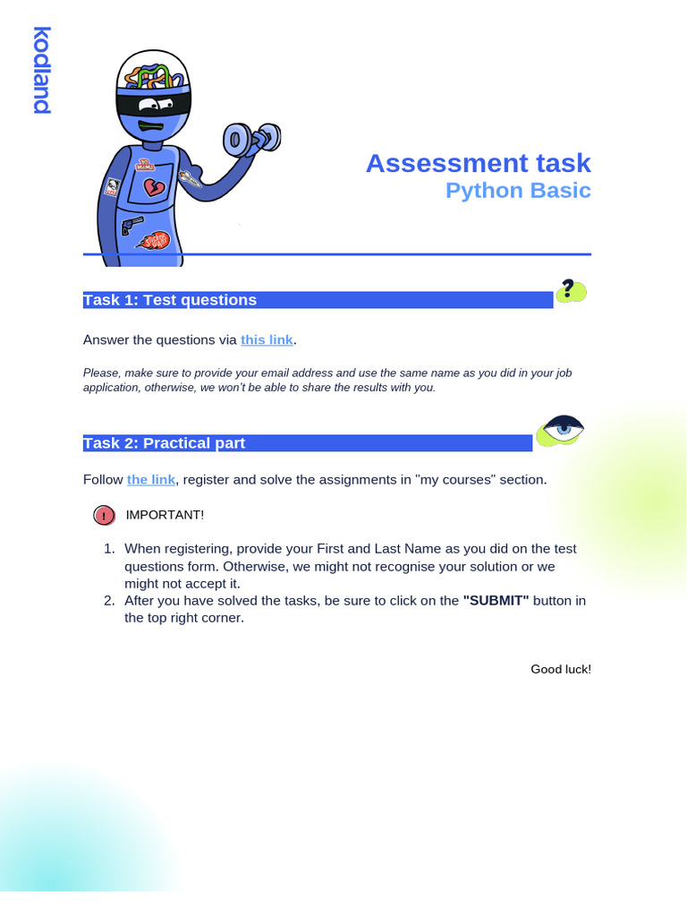 ENG Assessment Task For Candidates - Python Basic | PDF