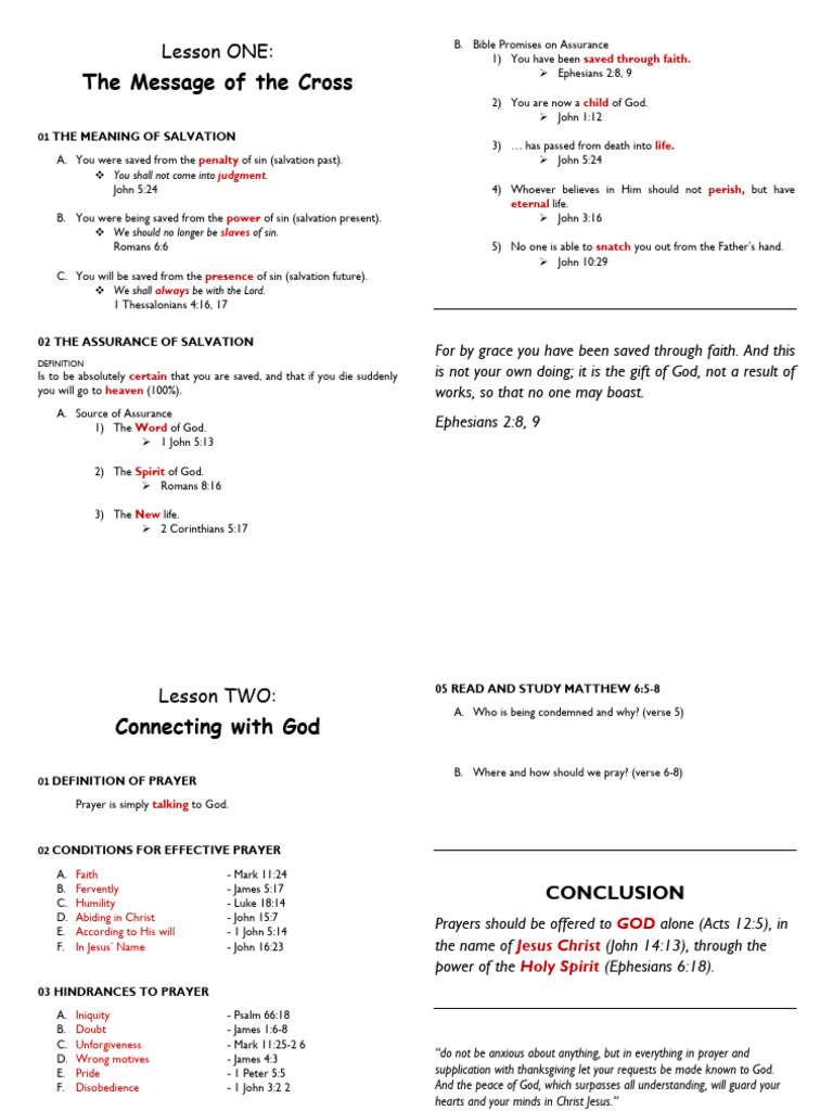 Free Discipleship Lessons Overview | PDF | Eternal Life (Christianity ...