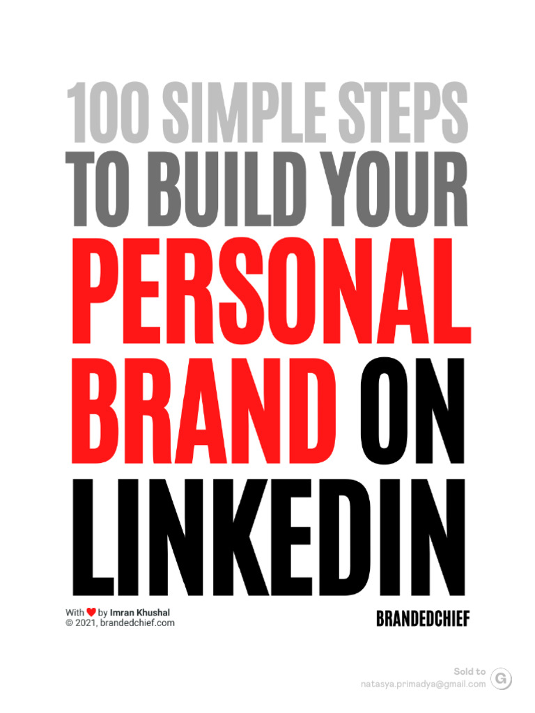 Standard - 100 Simple Steps To Build Your Personal Brand On LinkedIn ...