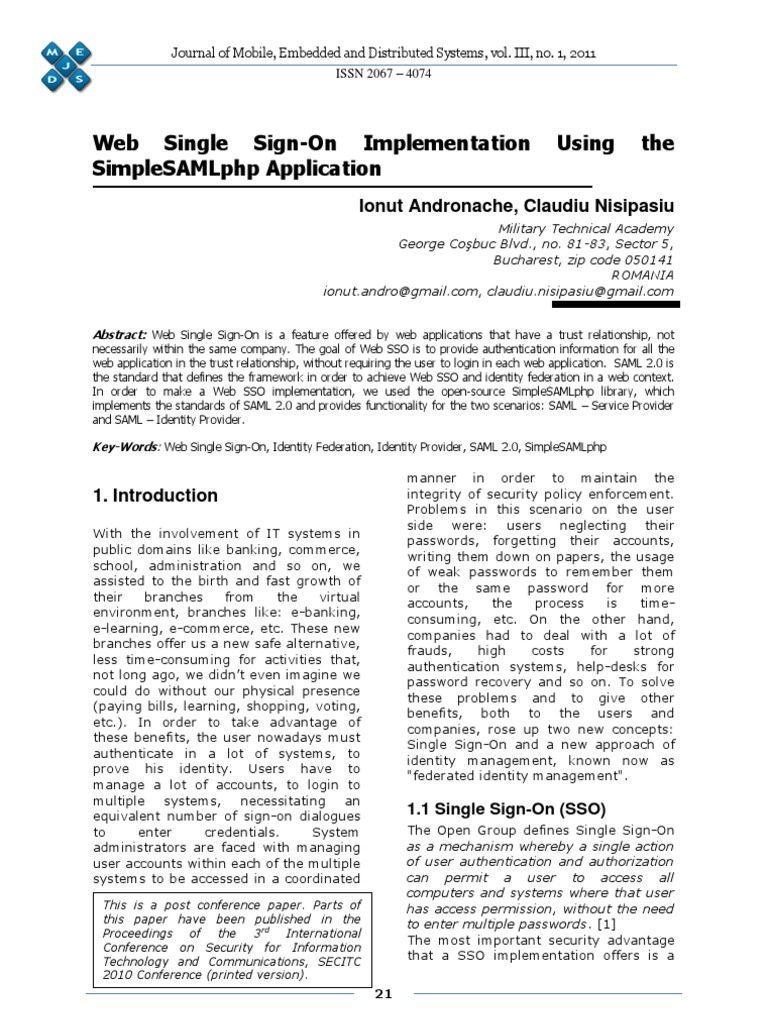 Web SSO with SimpleSAMLphp and SAML | PDF | Information Governance ...