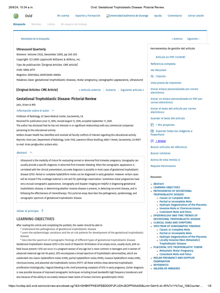 Ovid - Gestational Trophoblastic Disease - Pictorial Review | PDF ...