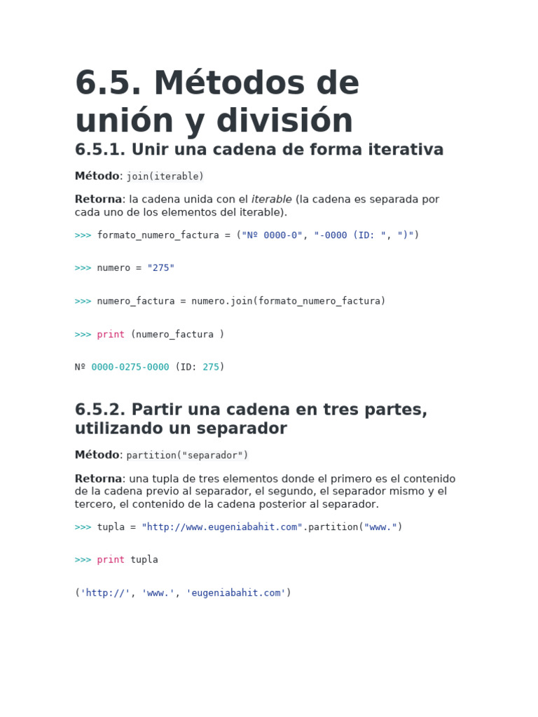 Métodos de Union y Division en PYTHON | PDF