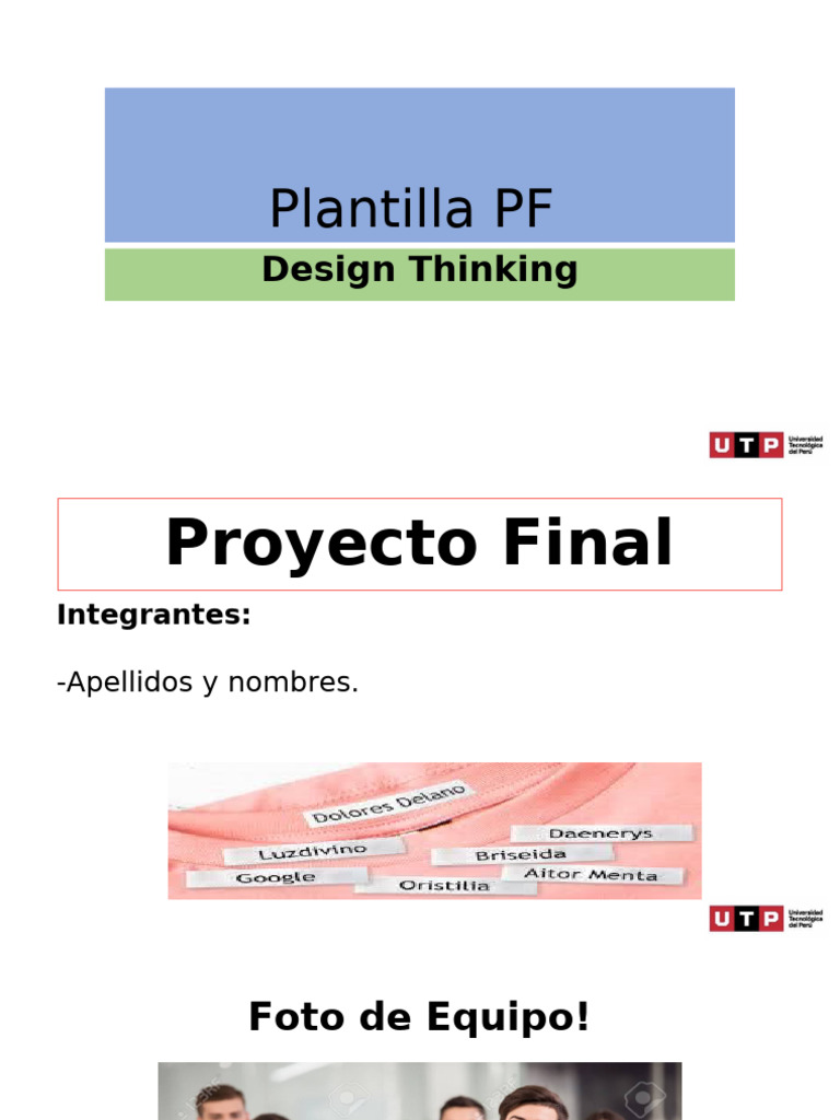 Plantilla PF Design Thinking | PDF