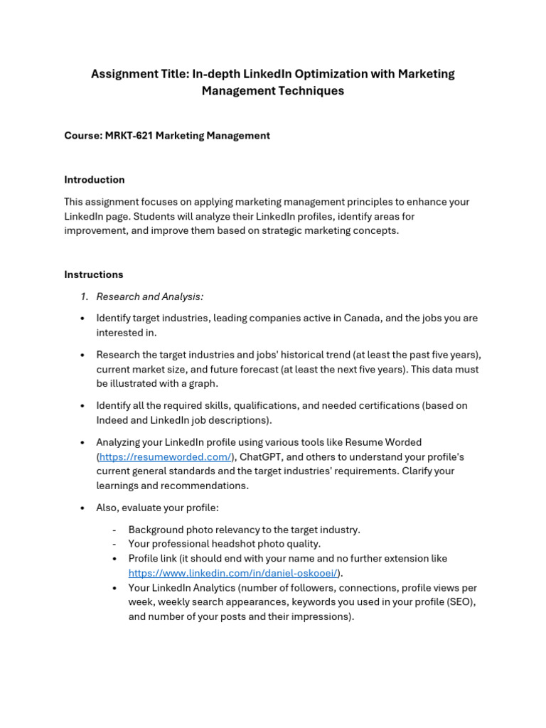 LinkedIn - Optimization - Individual Assignment | PDF