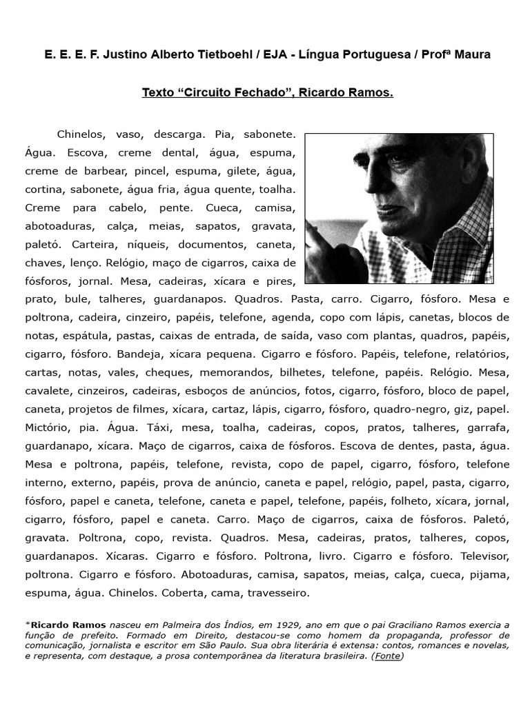 Texto "Circuito Fechado", Ricardo Ramos | PDF