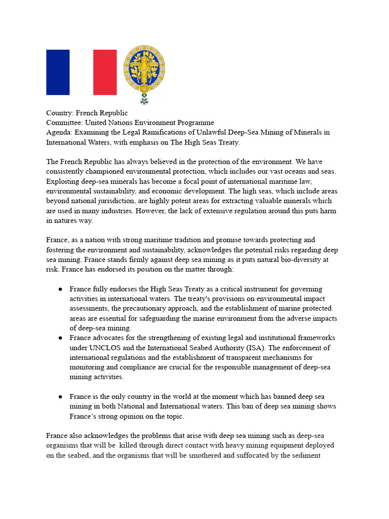 Position Paper UNEP DAVMUN 6.0 (1) | PDF