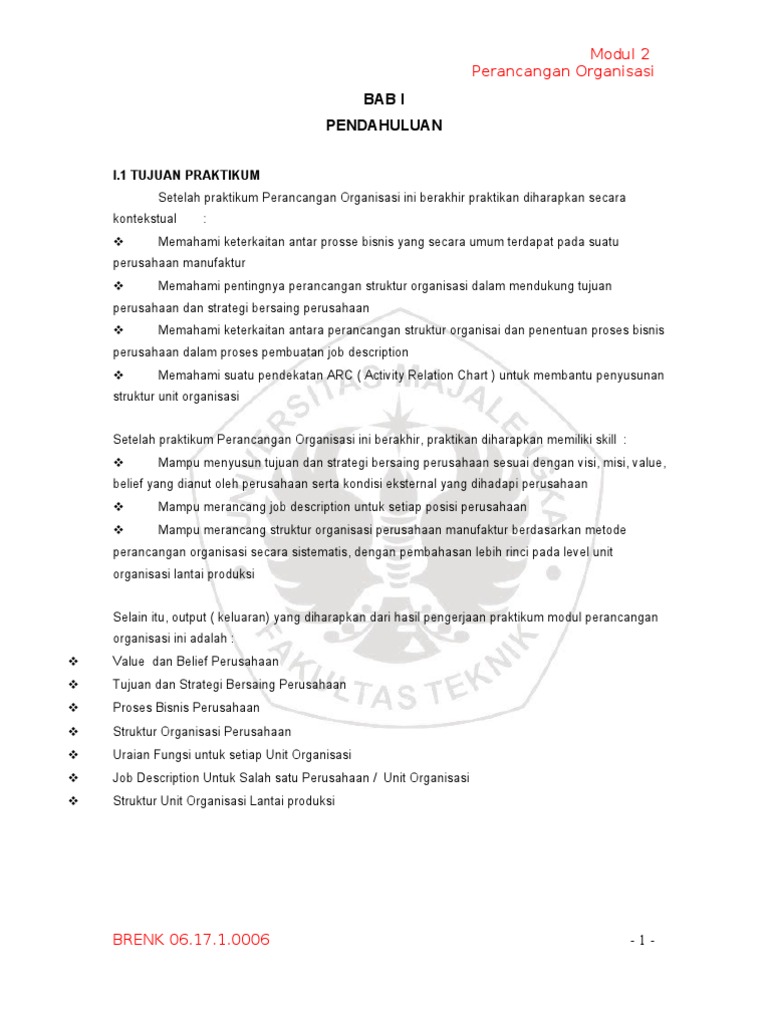 Perancangan Organisasi