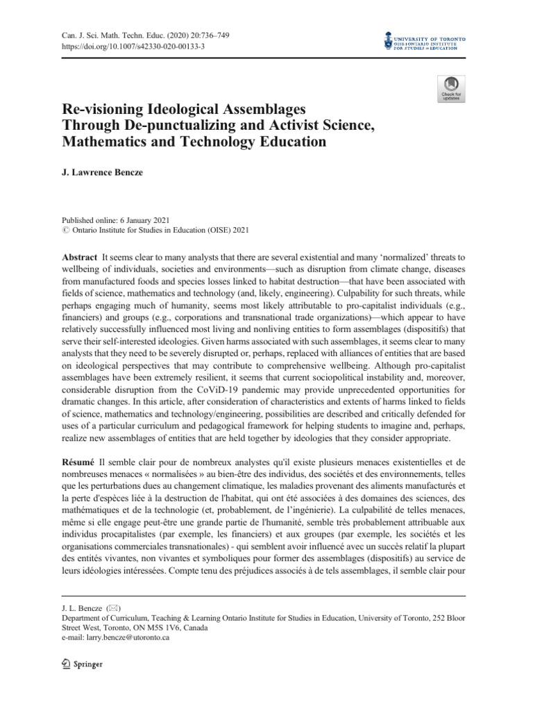 Re-Visioning Ideological Assemblages Through De-Punctualizing and ...