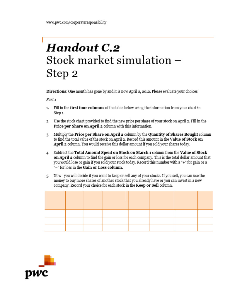9 PWC Stock Market 9 12 Handoutc2 | PDF