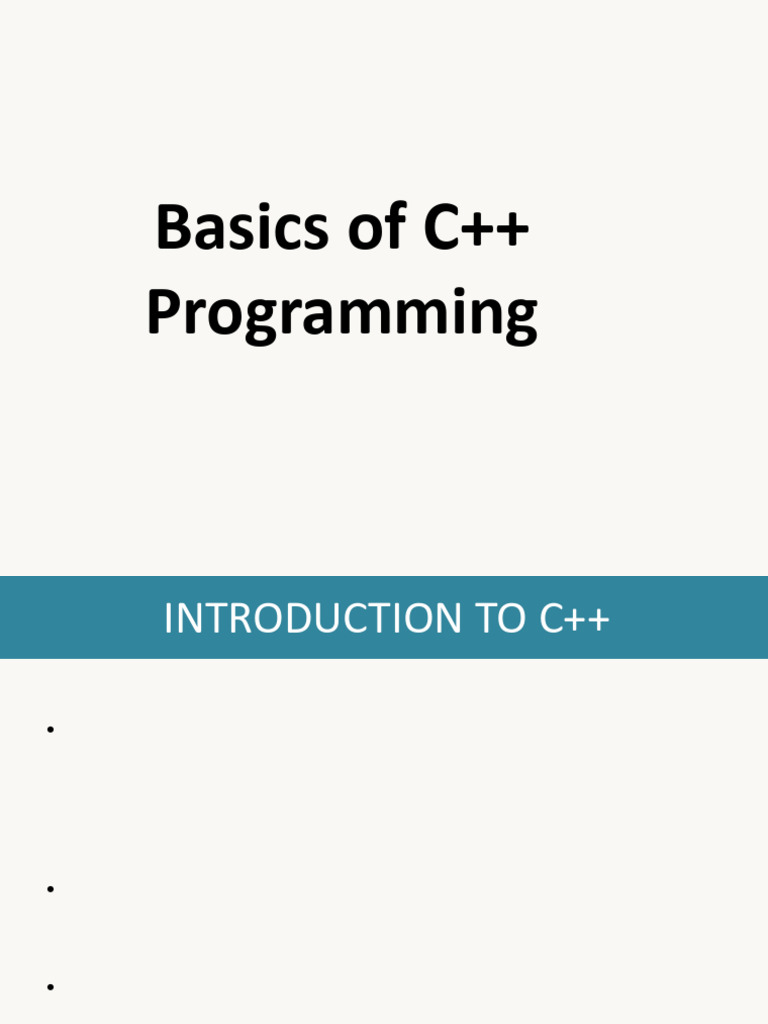 Basics of C++ Programming-1 | PDF