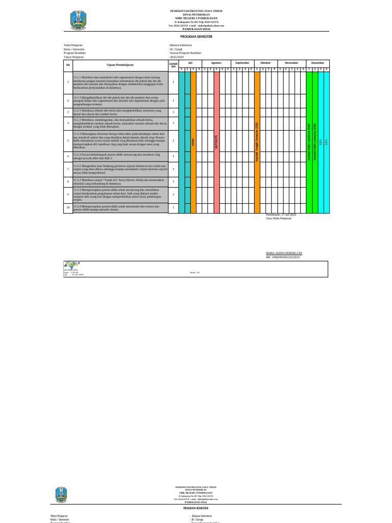 Prosem 2023-2024 | PDF