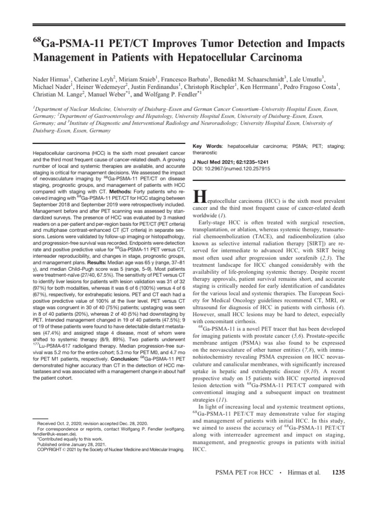 HCC Ga68 PSMA Therapy | PDF