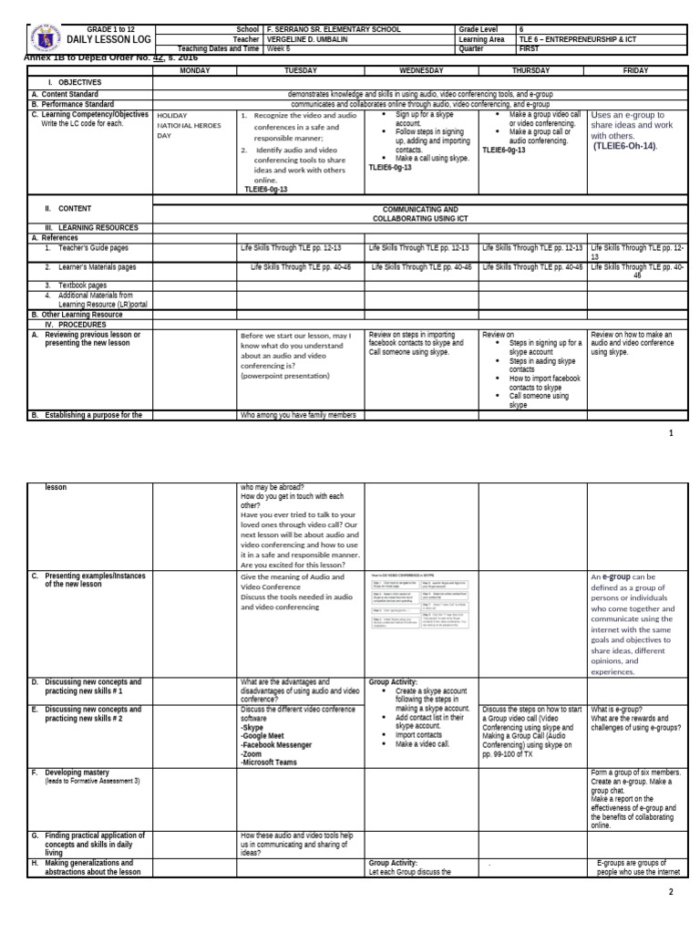 DLL Tle-Ict Week 7 | PDF