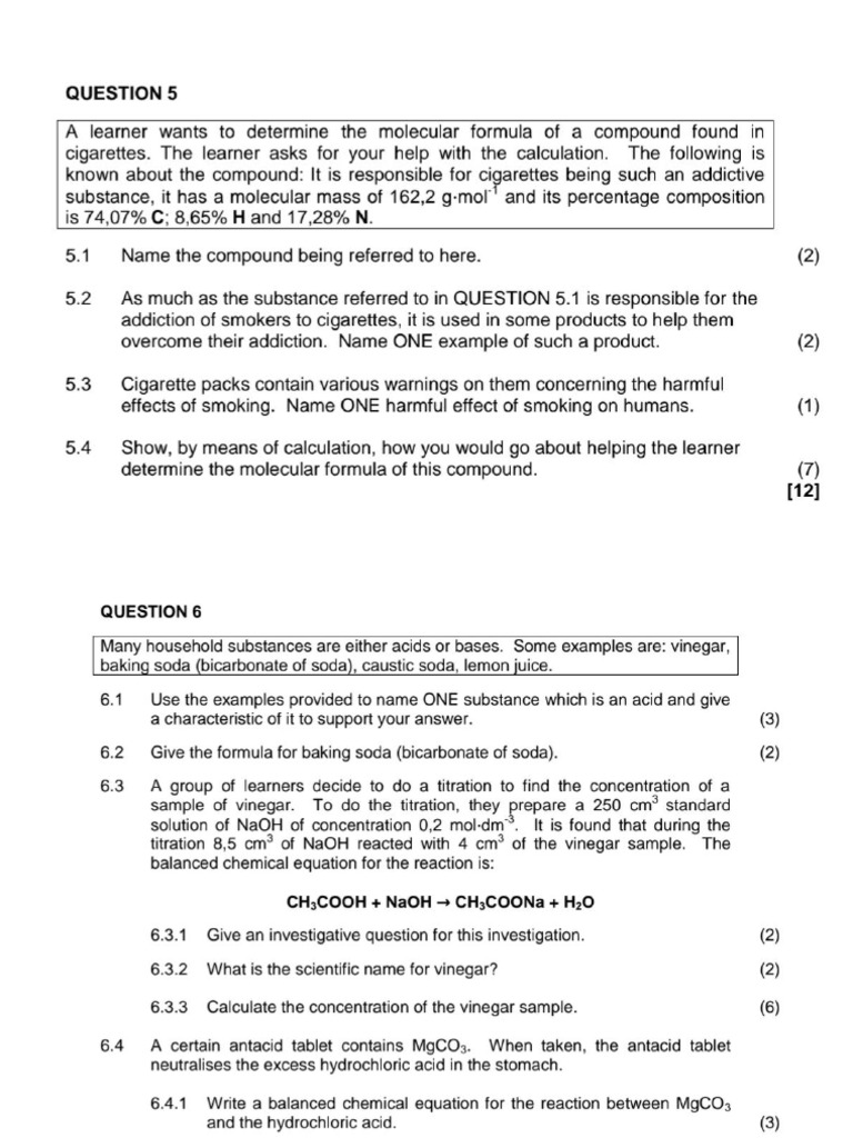Physical Sciences Term 3 Test 1 Pdf