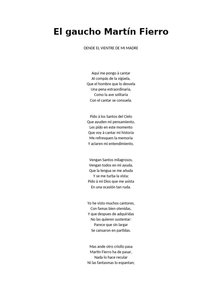 El Gaucho Martín Fierro Pdf