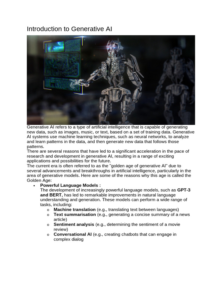 Introduction To Generative AI | PDF
