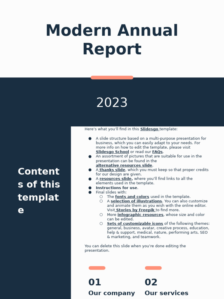 Modern Annual Report by Slidesgo | PDF
