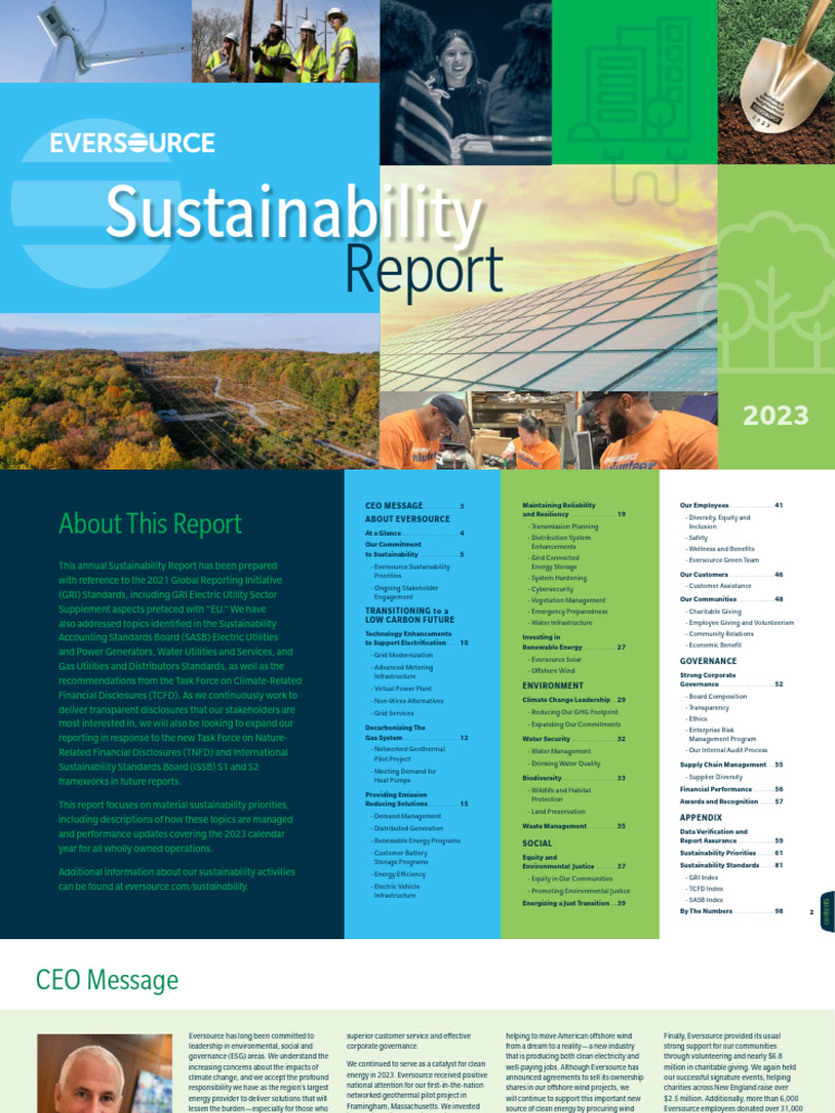 Eversource 2023 sustainabilty report pdf