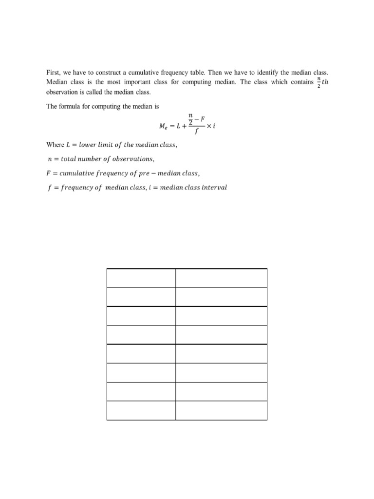Median and Mode Calculation for Grouped Data | PDF | Mode (Statistics ...