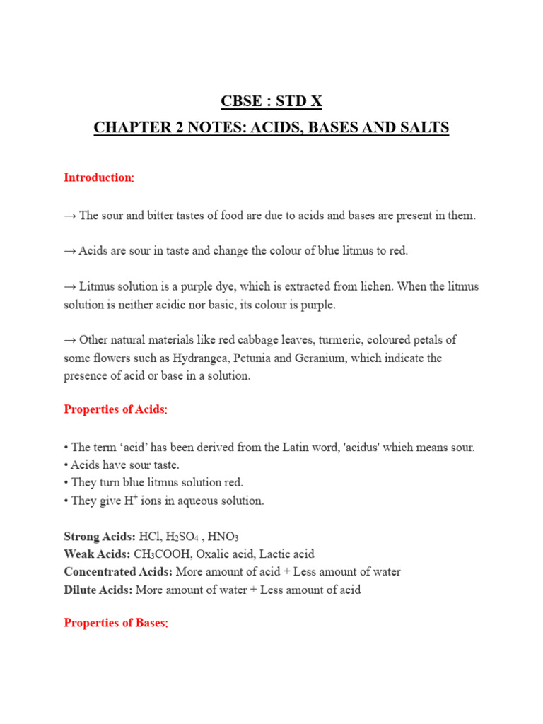 Cbse STD X CHP 2 Notes | PDF