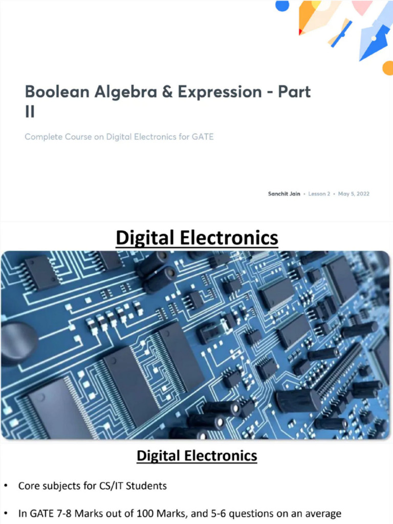Boolean Algebra Expression Part II No Anno | PDF