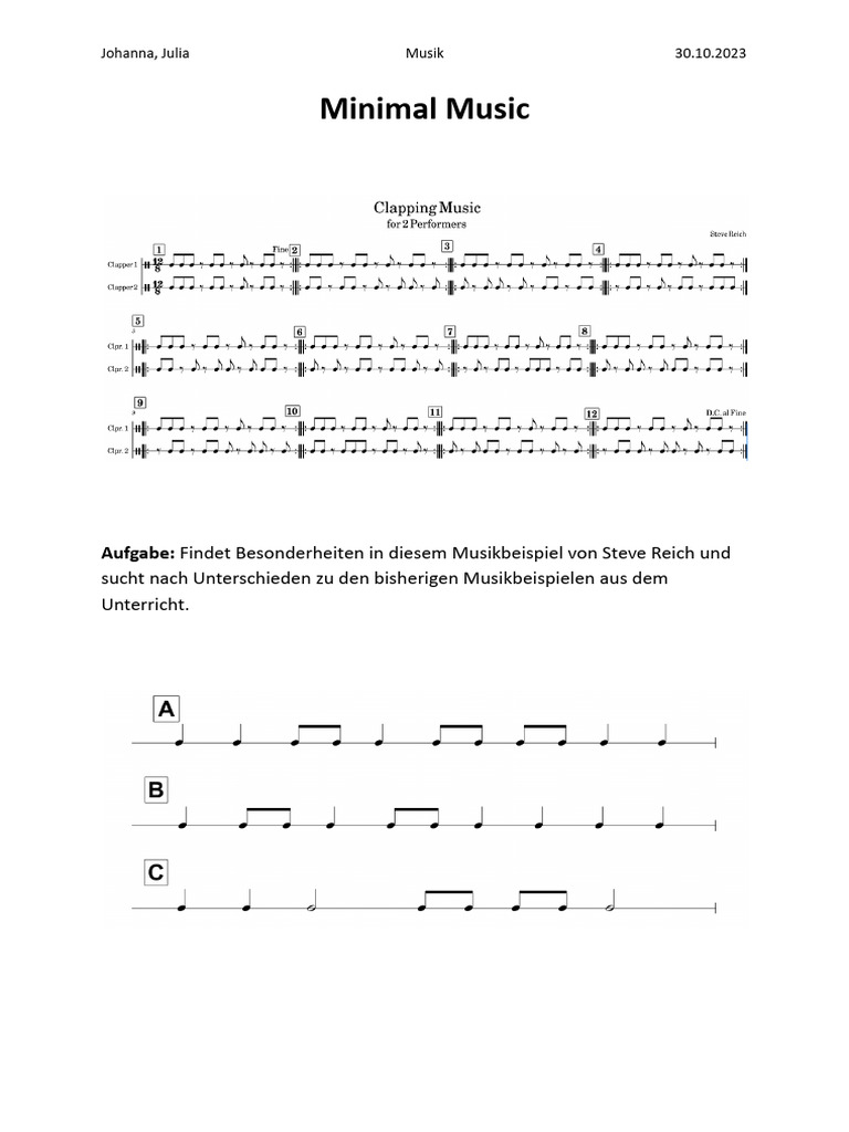 Arbeitsblatt Rhythmus | PDF