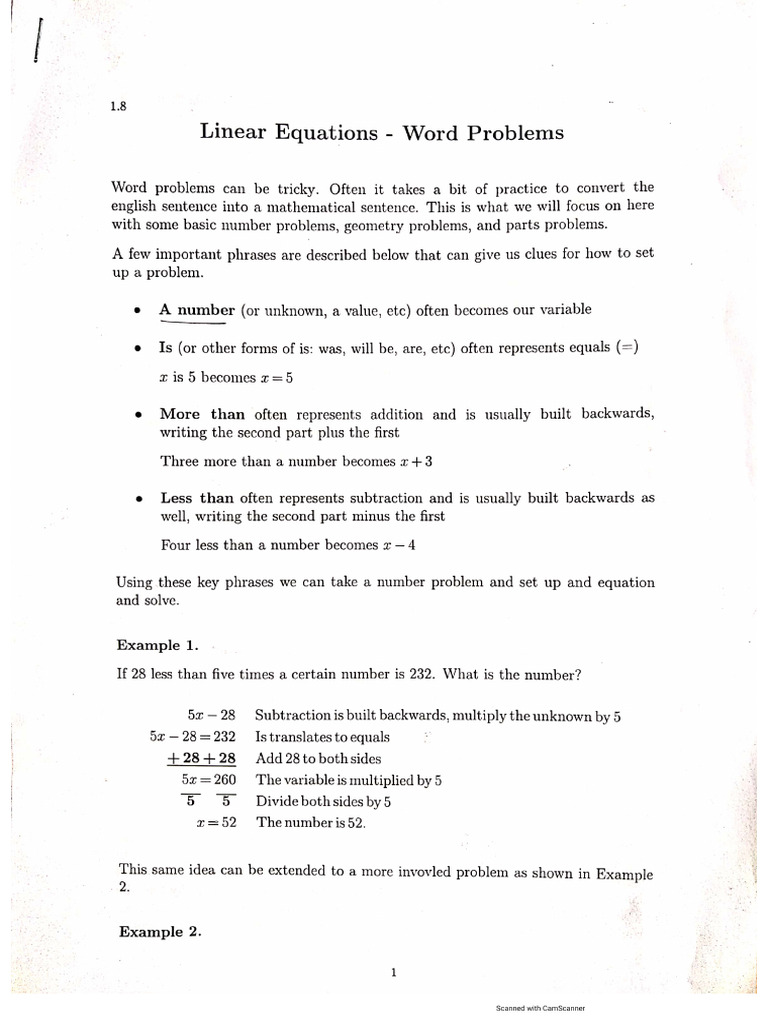 Linear Equations | PDF