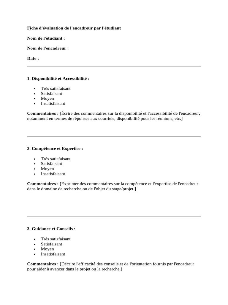 FICHE DE NOTATION | PDF