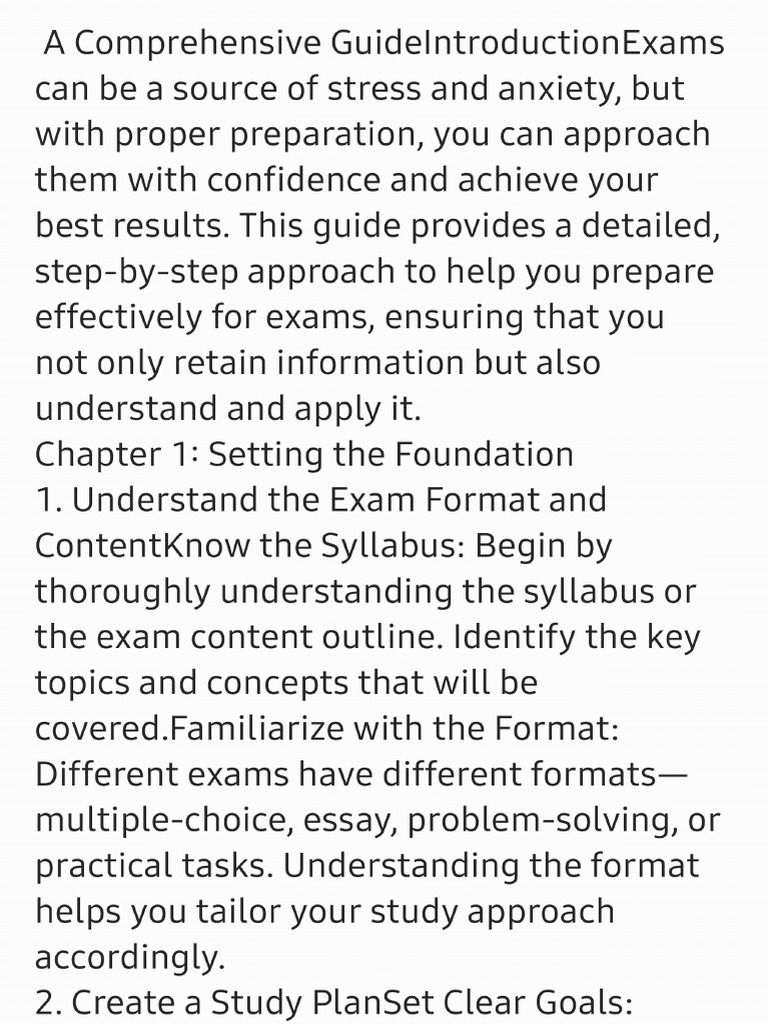 Mastering Exam Preparation Pdf