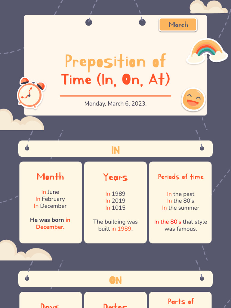 Preposition of Time | PDF