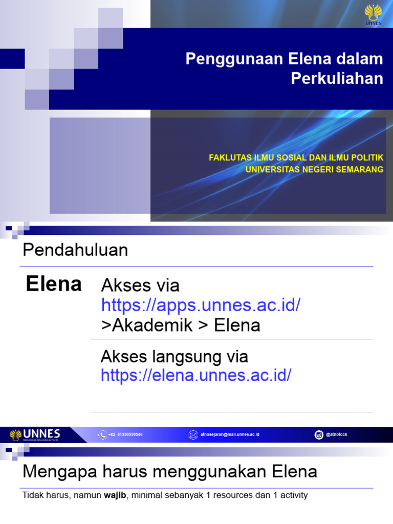 Penggunaan Elena Dalam Perkuliahan | PDF