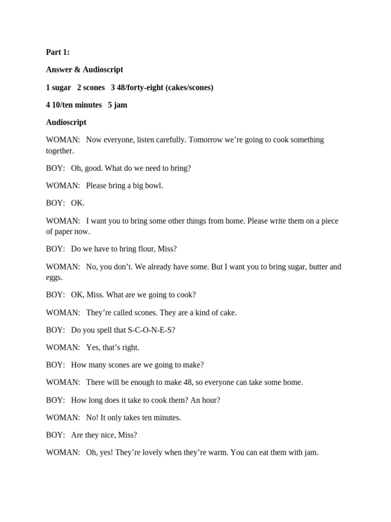 Dictation Exercise - Answer + Audio Script | PDF