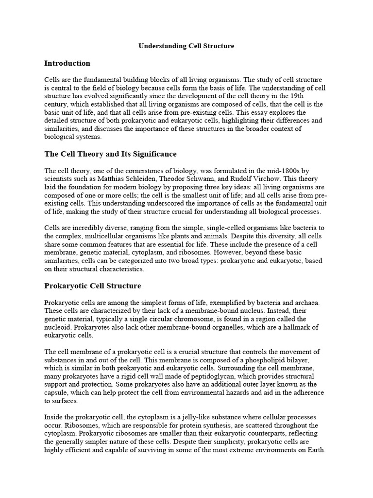 Cell Structure | PDF