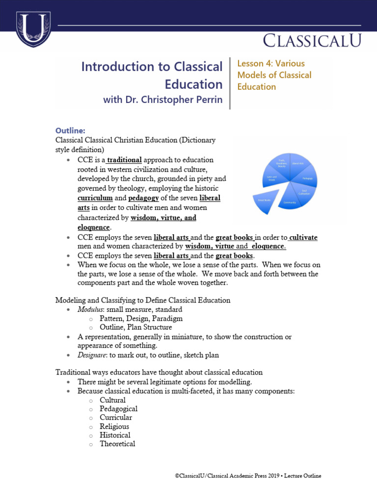 Introduction To Classical Education With Dr. Christopher Perrin | PDF ...