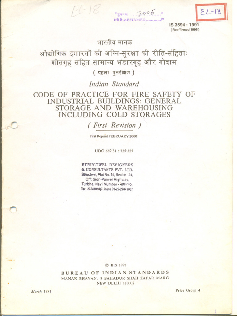 Fire Safety Code for Warehousing | PDF | Electrical Wiring | Warehouse