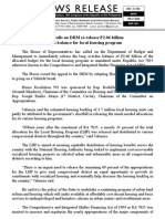 Dec 23 House Calls On DBM To Release P2.06 Billion Budget Balance For Local Housing Program