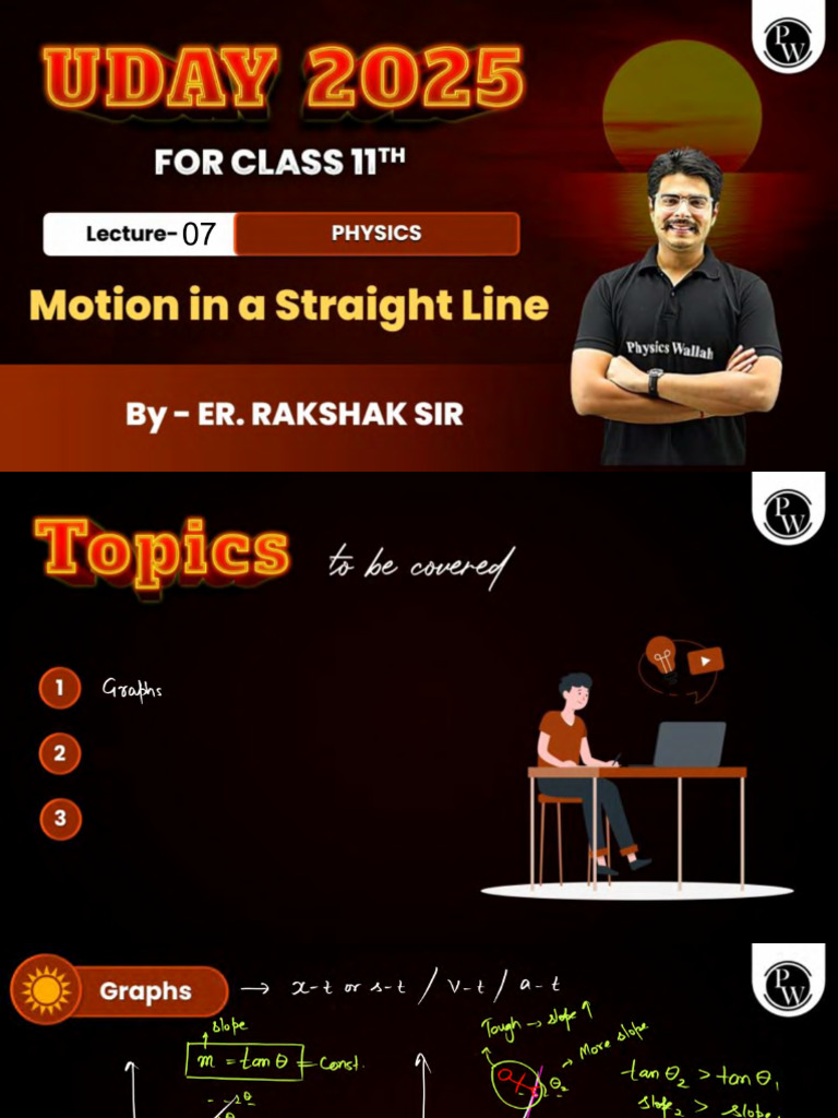 Motion in A Straight Line 07 - Class Notes - Uday 2025 | PDF