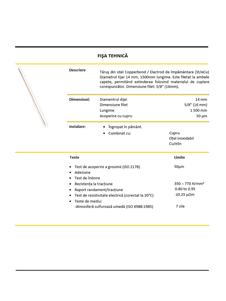 Fisa Tehnica Electrod 6183 | PDF