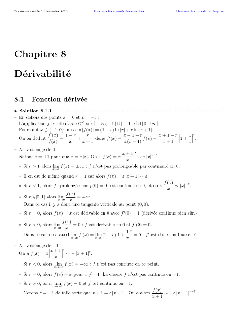 CR Derivabilite | PDF