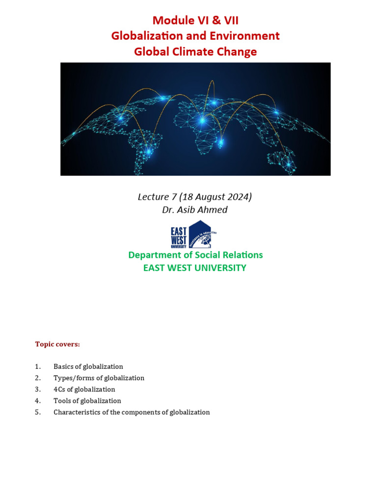 Lecture 7 Globalization And Environment Pdf
